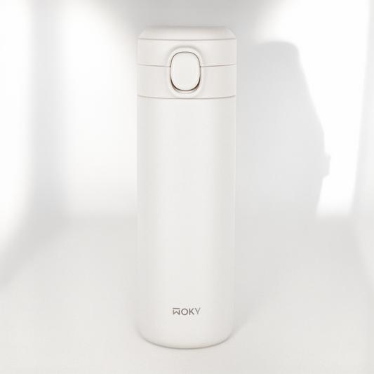 WOKY ワンプッシュタンブラー 400ml|片手で飲める真空断熱ボトル・TICERAコーティング