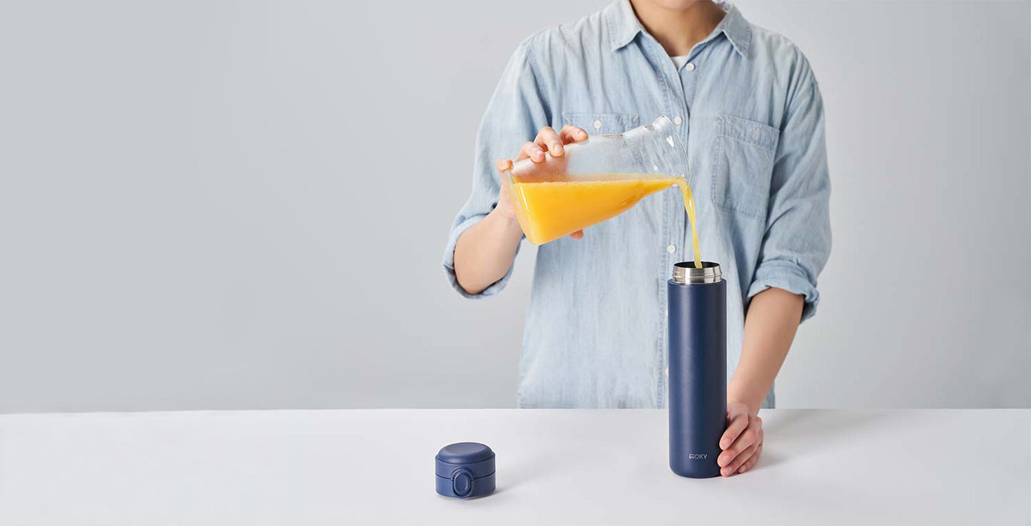 WOKY ワンプッシュタンブラー 600ml｜片手で飲める真空断熱ボトル・TICERAコーティング