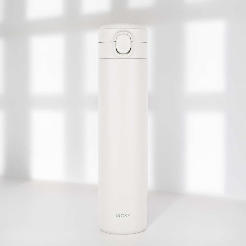 WOKY ワンプッシュタンブラー 600ml｜片手で飲める真空断熱ボトル・TICERAコーティング