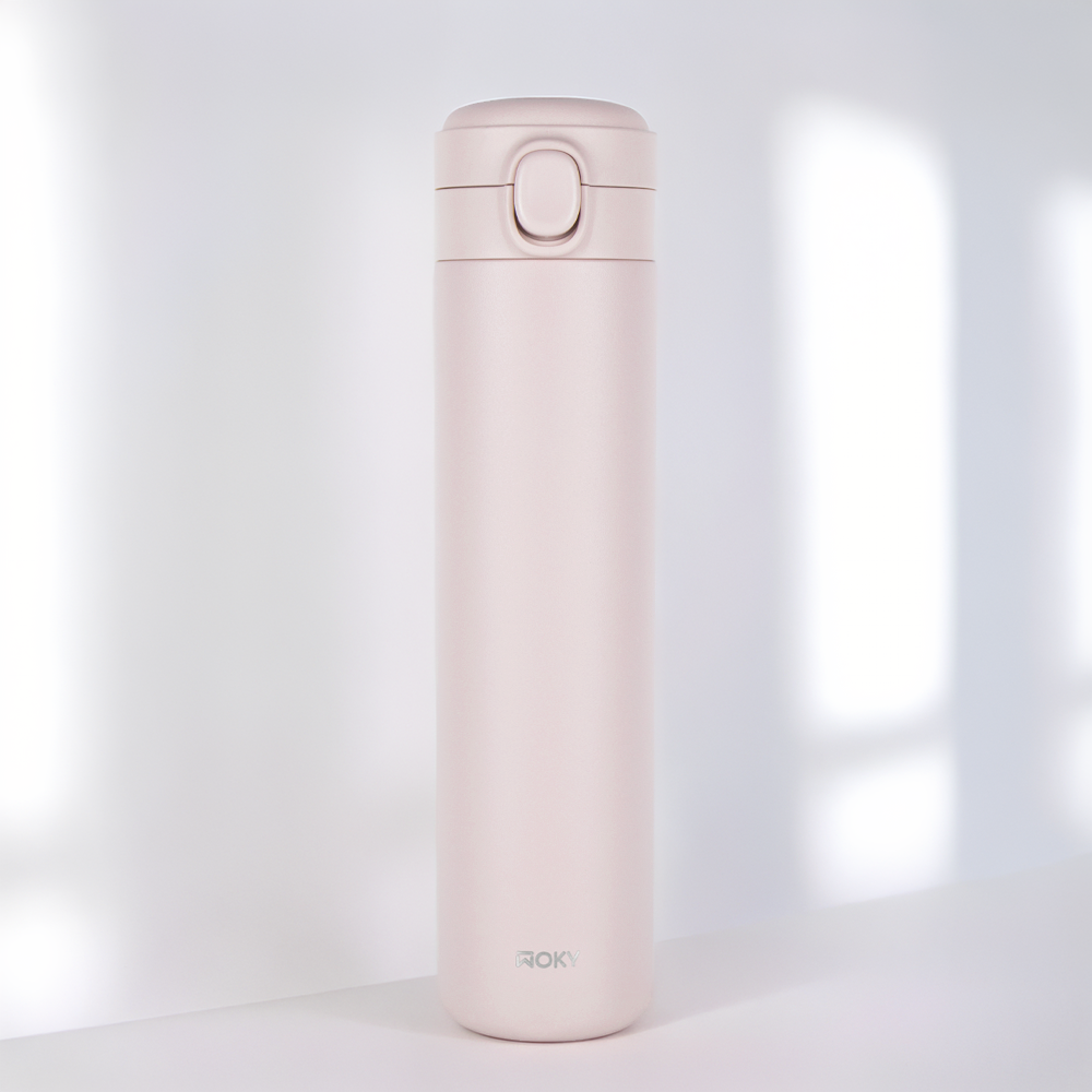 WOKY ワンプッシュタンブラー 600ml｜片手で飲める真空断熱ボトル・TICERAコーティング
