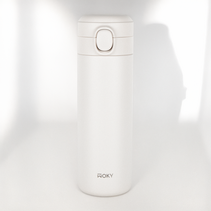 WOKY ワンプッシュタンブラー 400ml｜片手で飲める真空断熱ボトル・TICERAコーティング