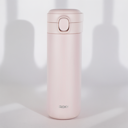 WOKY ワンプッシュタンブラー 400ml｜片手で飲める真空断熱ボトル・TICERAコーティング