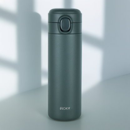 WOKY ワンプッシュタンブラー 400ml｜片手で飲める真空断熱ボトル・TICERAコーティング
