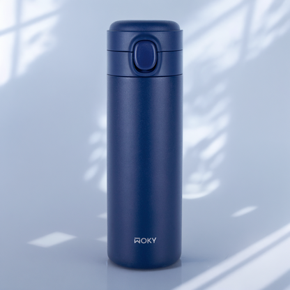 WOKY ワンプッシュタンブラー 400ml｜片手で飲める真空断熱ボトル・TICERAコーティング