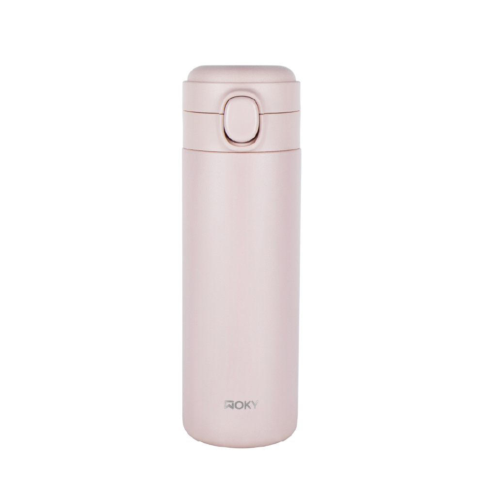 WOKY ワンプッシュタンブラー 400ml｜片手で飲める真空断熱ボトル・TICERAコーティング
