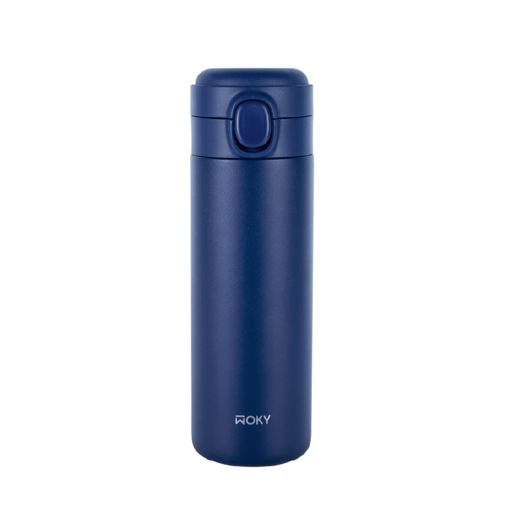 WOKY ワンプッシュタンブラー 400ml｜片手で飲める真空断熱ボトル・TICERAコーティング